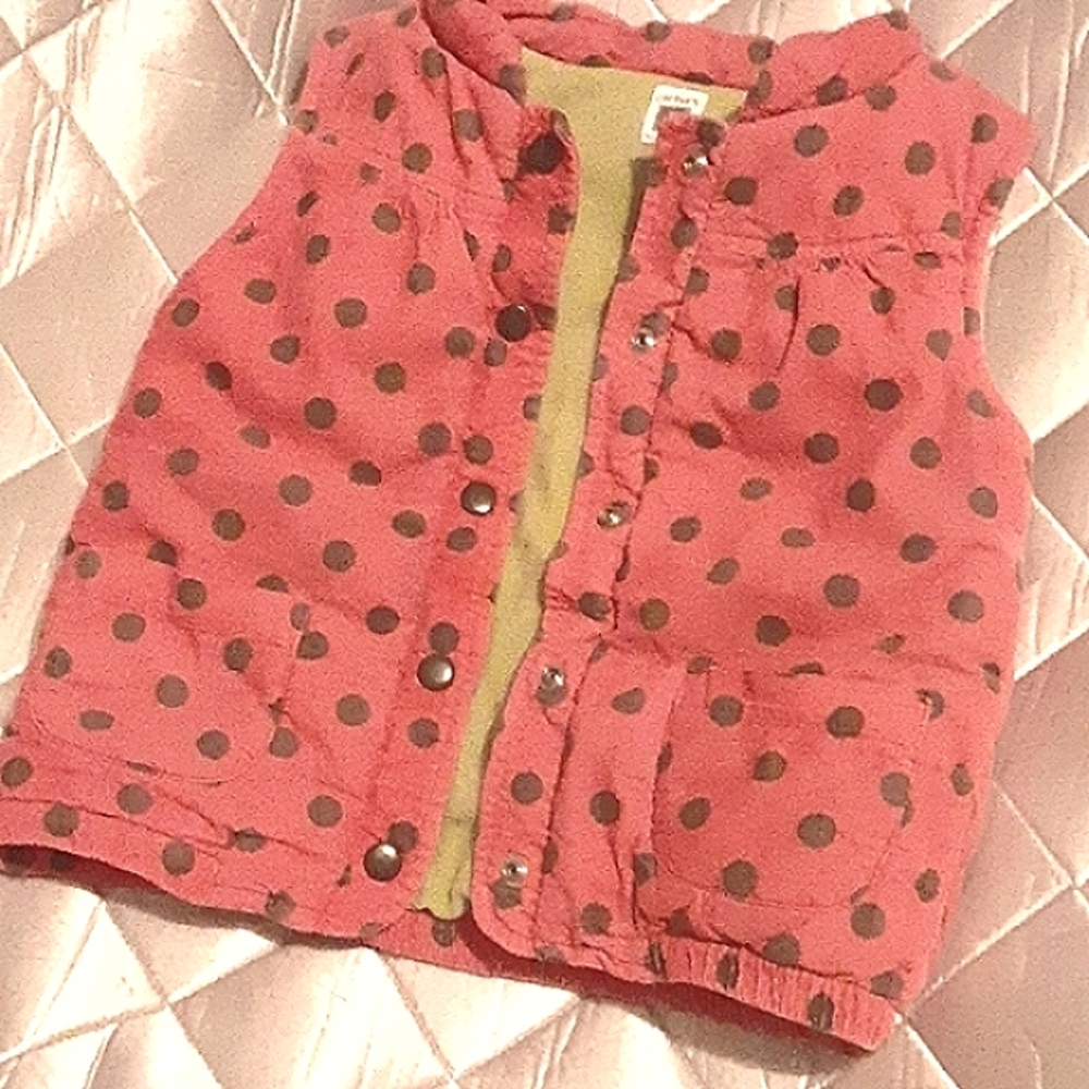 Toddler polka dot puffer vest ( like new)